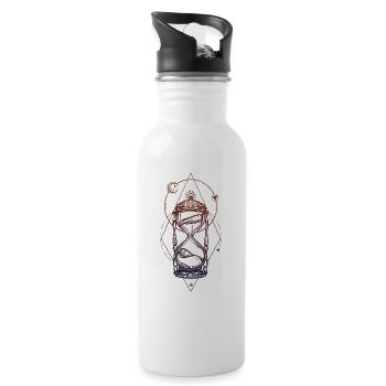 sanduhr - Trinkflasche mit integriertem Trinkhalm - Weiß - Rechts