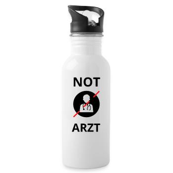 NOT ARZT - Trinkflasche mit integriertem Trinkhalm - Weiß - Rechts