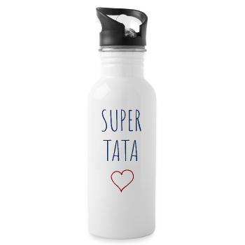 SUPER TATA - COEUR - Gourde avec paille intégrée - blanc - Droite