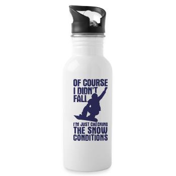 Snowboard Spruch für Snowboarder - Trinkflasche mit integriertem Trinkhalm - Weiß - Rechts
