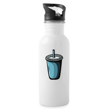 To Go Shake coffee Getränk - Trinkflasche mit integriertem Trinkhalm - Weiß - Rechts