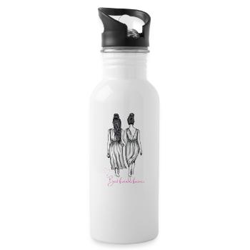 Best friends - Trinkflasche mit integriertem Trinkhalm - Weiß - Rechts