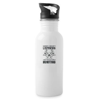 Sorry I Was Not Listening - Water bottle with straw - white - Right