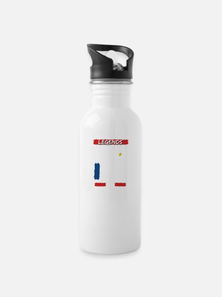 Legenden aus 1975 - Trinkflasche mit integriertem Trinkhalm - Weiß