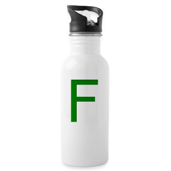 F alphabet lettre verte - Gourde avec paille intégrée - blanc - Droite