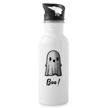 Fantôme mignon / Halloween - Gourde avec paille intégrée - blanc - Droite
