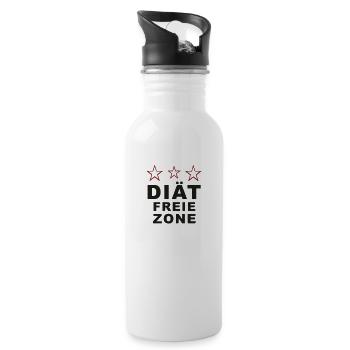Diät Freie Zone - Trinkflasche mit integriertem Trinkhalm - Weiß - Rechts