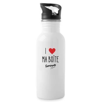 i love ma boîte - Gourde avec paille intégrée - blanc - Droite
