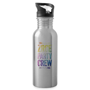 Zrce Party Crew Spruch - Trinkflasche mit integriertem Trinkhalm - Lightsilver - Rechts