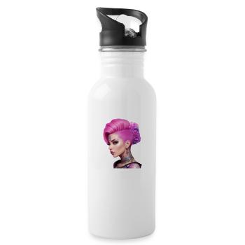 Anime - Water bottle with straw - white - Right