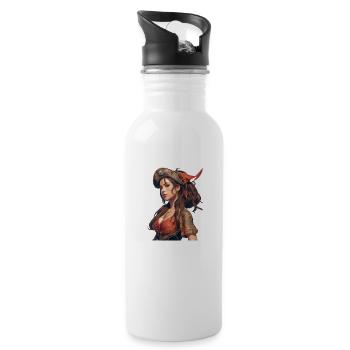Anime - Water bottle with straw - white - Right