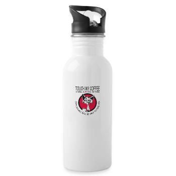 Fass nicht meine Kaffee an - Geschenk - Trinkflasche mit integriertem Trinkhalm - Weiß - Rechts