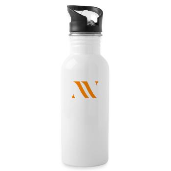 Orange - Trinkflasche mit integriertem Trinkhalm - Weiß - Rechts