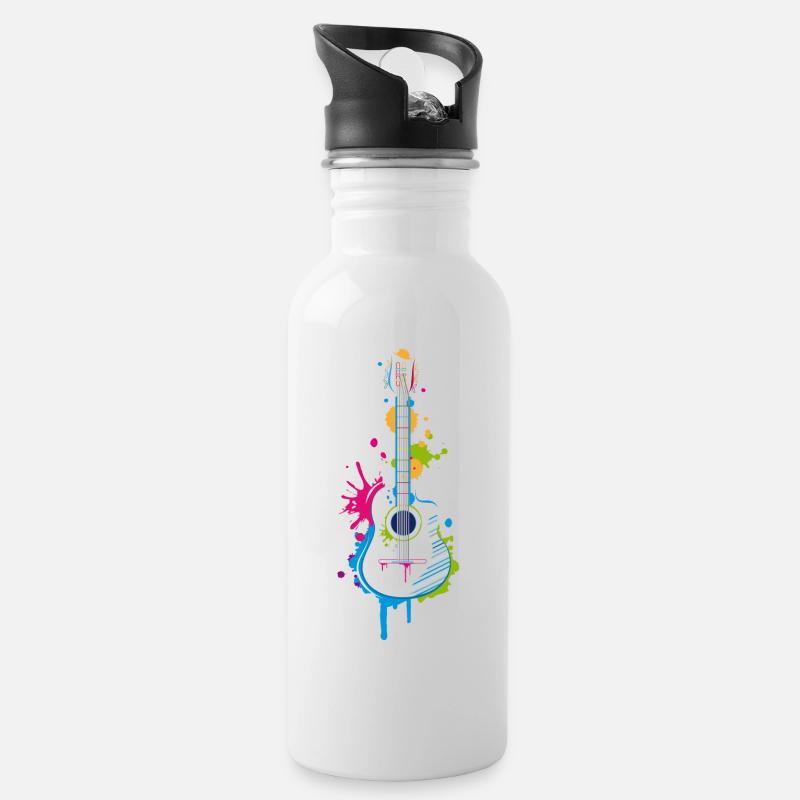 guitare Graffiti - Gourde avec paille intégrée - blanc