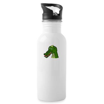 kroko 49 - Trinkflasche mit integriertem Trinkhalm - Weiß - Rechts