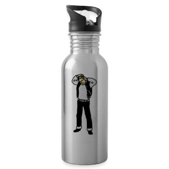 Rockabilly Boy - Trinkflasche mit integriertem Trinkhalm - Lightsilver - Rechts