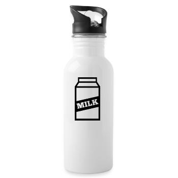 Milch Kuh - Trinkflasche mit integriertem Trinkhalm - Weiß - Rechts