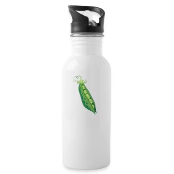 erbsen peas halloween gemuese vegetables9 - Trinkflasche mit integriertem Trinkhalm - Weiß - Rechts