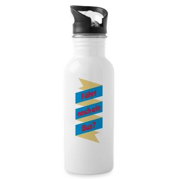 Fährt Bus Schriftzug Motto Motiv farbig Geschenk - Trinkflasche mit integriertem Trinkhalm - Weiß - Rechts