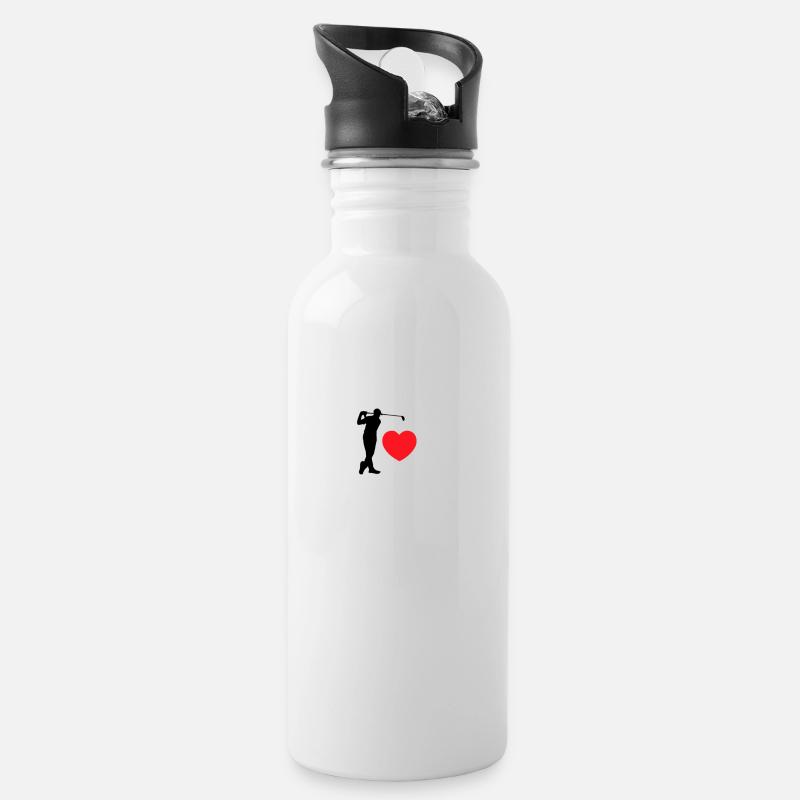 Love Golf - le joueur de golf - Gourde avec paille intégrée - blanc