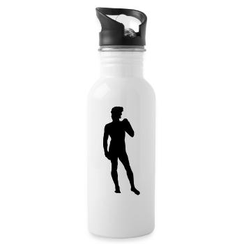 Mein neuer Freund - Trinkflasche mit integriertem Trinkhalm - Weiß - Rechts