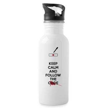Dexter - Keep Calm And Follow The Black Code - Water bottle with straw - white - Right
