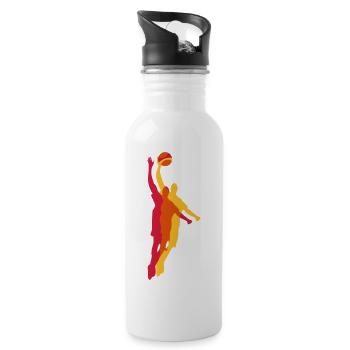 Basketball player with a basketball - Water bottle with straw - white - Right