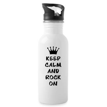 Keep calm and - Water bottle with straw - white - Right