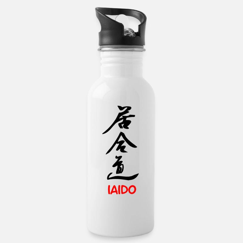 L’art Iaido de dessiner l’épée - Gourde avec paille intégrée - blanc