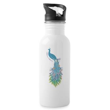 modern nature - Trinkflasche mit integriertem Trinkhalm - Weiß - Rechts