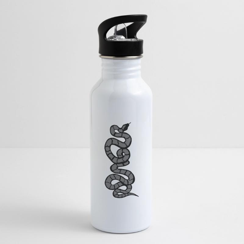 Snake Python grey Water bottle with straw