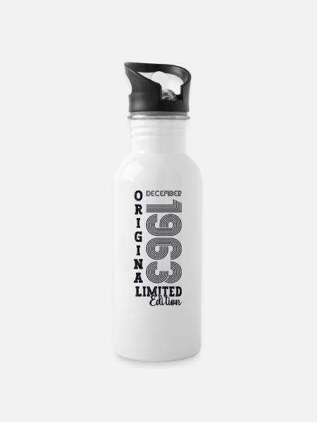 Original December 1963 59th birthday gift - Water bottle with straw - white