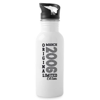 March Year 2006 17th birthday Man Original - Water bottle with straw - white - Right