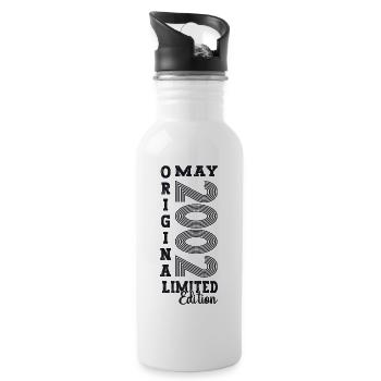 21st Birthday Man an Original May Vintage 2002 - Water bottle with straw - white - Right