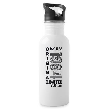 39th Birthday Man an Original May Vintage 1984 - Water bottle with straw - white - Right