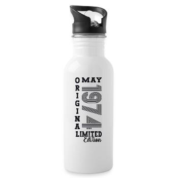 49th Birthday Man an Original May Vintage 1974 - Water bottle with straw - white - Right