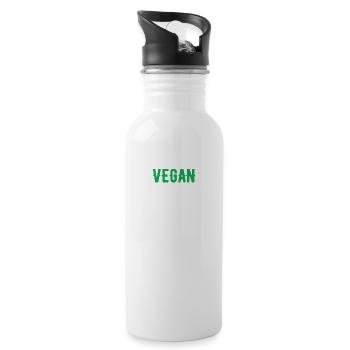 nicht vegans sein ist Wurst Geschenk - Trinkflasche mit integriertem Trinkhalm - Weiß - Rechts