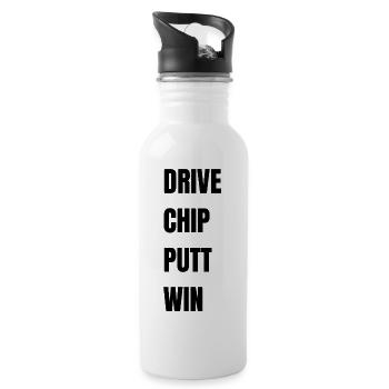 Golf Drive Chip Putt Win - Water bottle with straw - white - Right