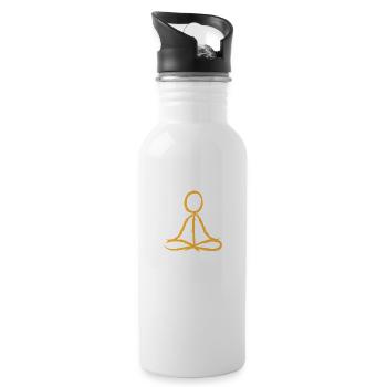 Yoga Peace Gift Spirituality Meditation - Water bottle with straw - white - Right