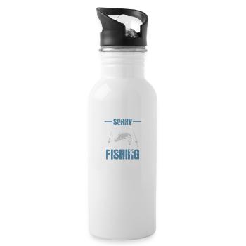 fishing angeln - Trinkflasche mit integriertem Trinkhalm - Weiß - Rechts