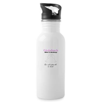 18. Geburtstag Mädchen Unterschrift Gästebuch - Trinkflasche mit integriertem Trinkhalm - Weiß - Rechts