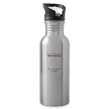 18. Geburtstag Mädchen Unterschrift Gästebuch - Trinkflasche mit integriertem Trinkhalm - Lightsilver - Rechts