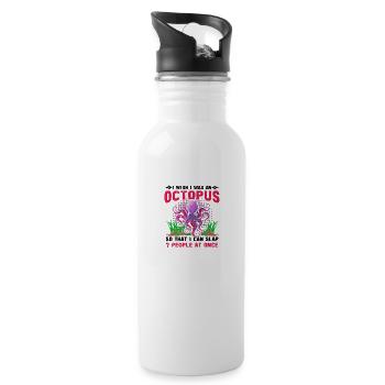 Octopus Octopus Sea Tentacle Octopus Octopus Octopus - Water bottle with straw - white - Right