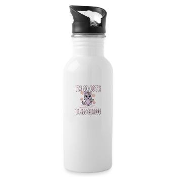Satan Belzébuth Diable Gothique Pentagramme Mystique - Gourde avec paille intégrée - blanc - Droite