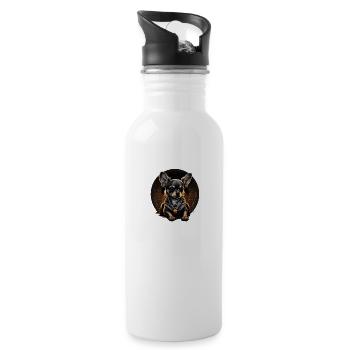 Chihuahua |Cool Dog | Rap | Hip-Hop | Gangster | - Water bottle with straw - white - Right