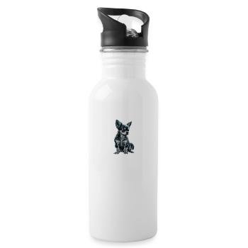 Chihuahua - Fitness Musculation Gym Chien Sixpack - Gourde avec paille intégrée - blanc - Droite
