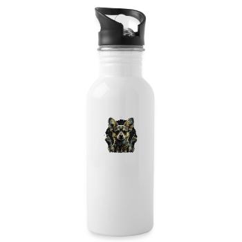 Chihuahua | Ukraine Peace & Love Flag Help Dog - Water bottle with straw - white - Right