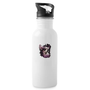 Chihuahua Puppy | Pretty Pink Dog Girly Mom Women - Water bottle with straw - white - Right