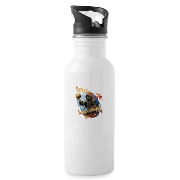 Skeleton Playing Basketball Halloween Costume - Water bottle with straw - white - Right