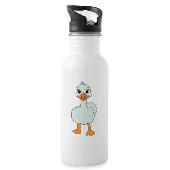 Drôle de majeur canard - Gourde avec paille intégrée - blanc - Droite